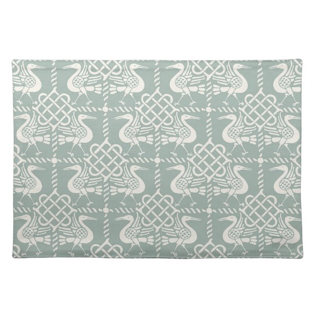 Gothic Revival Birds and Knots Cloth Placemat (Front)