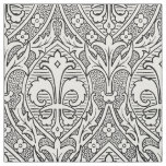 Gothic Revival Fleur de Lys - Black and White Fabric