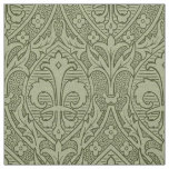 Gothic Revival Fleur de Lys - Mossy Green Fabric