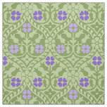 Gothic Revival Floral, Green and Violet Fabric