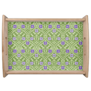 Gothic Revival Floral Large Natural Serving Tray