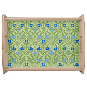 Gothic Revival Floral Large Natural Serving Tray