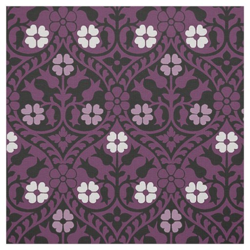 Gothic Revival Floral, Purple Fabric