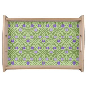 Gothic Revival Floral Small Natural Serving Tray