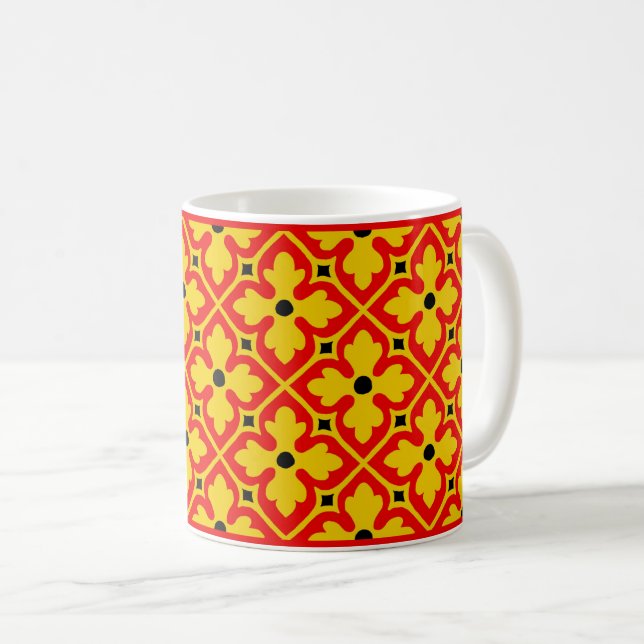 Gothic Revival Quatrefoil Coffee Mug (Front Right)