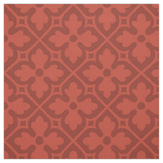 Gothic Revival Quatrefoils, Brick Red Fabric