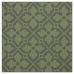 Gothic Revival Quatrefoils, Loden Green Fabric