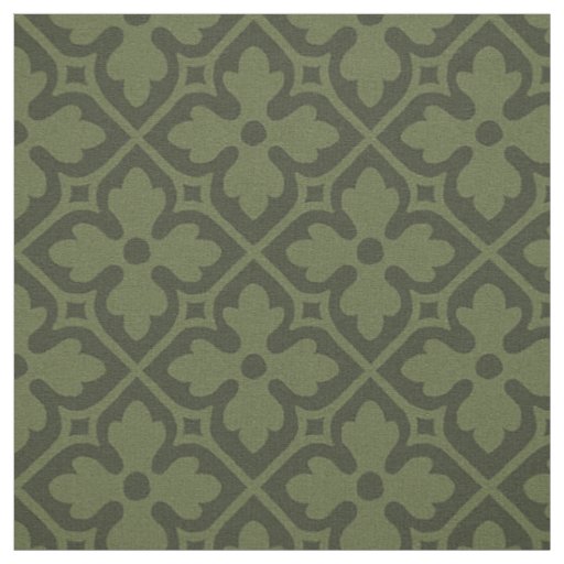 Gothic Revival Quatrefoils, Loden Green Fabric