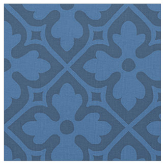 Gothic Revival Quatrefoils, Royal Blue Fabric