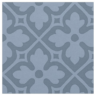 Gothic Revival Quatrefoils, Slate Blue Fabric