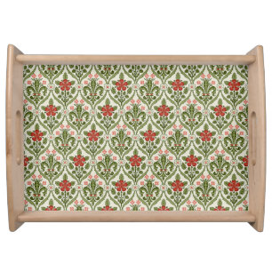 Gothic Revival Roses and Lilies Serving Tray