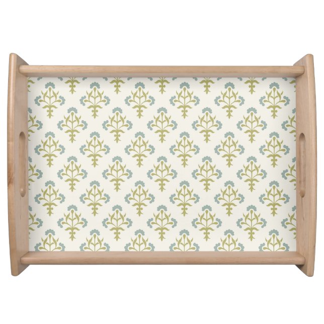 Gothic Revival Stenciled Flowers Serving Tray (Front)