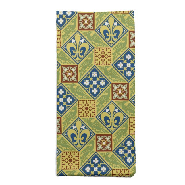 Gothic Revival Tiles 20"x20" Dinner Napkins (Folded)