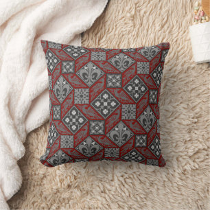Gothic Revival Tiles Throw Pillow