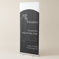 Gothic RIP 20s 30th Birthday Party Welcome Sign