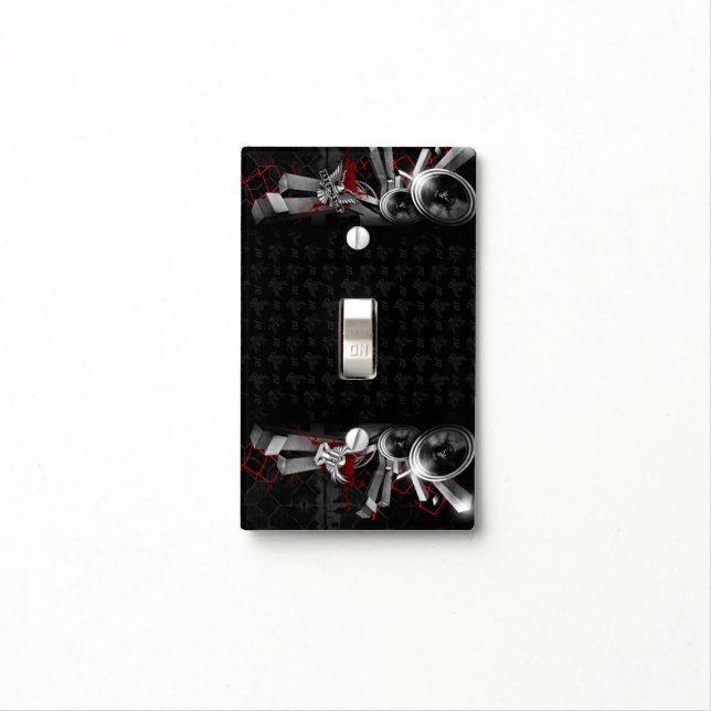 Gothic Rock Black Light Switch Cover (In Situ)