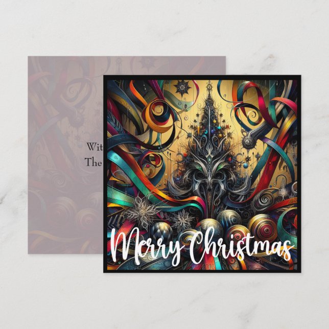 Gothic Rock Dark Metal Christmas Tree Holiday Card (Front/Back)