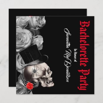 Gothic  Rock Or Biker Black Bachelorette Party Invitation by personalized_wedding at Zazzle