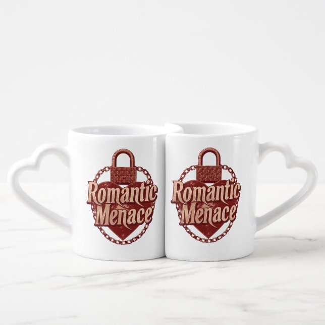 Gothic Romance Anti-Valentine Saying Coffee Mug Set (Front Nesting)