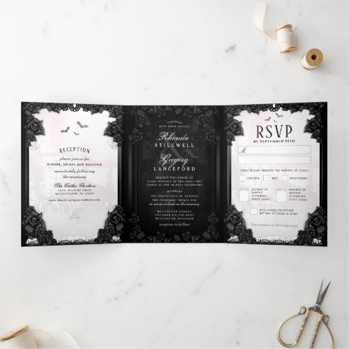 Gothic Romance BW Together With MENU RSVP