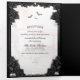 Gothic Romance Black & White "Together With" Tri-Fold Invitation