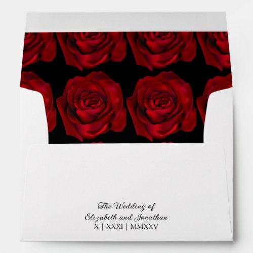 Gothic Romance Bold Red Rose Dark Moody Wedding Envelope