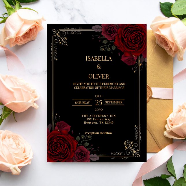 Gothic Romance Elegant Wedding Invitation (Creator Uploaded)