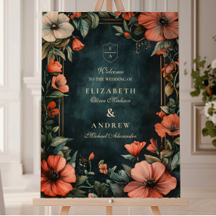 Gothic Romance Floral Wedding Foam Board