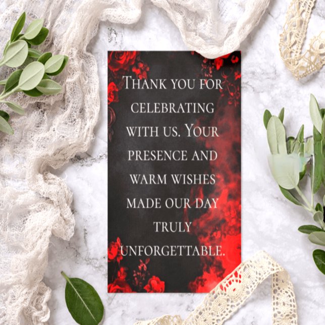 Gothic Romance Floral Wedding Thank You Card (Creator Uploaded)