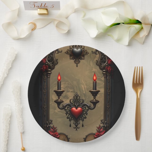 Gothic Romance: Hidden Passion.  Paper Plates (Wedding)