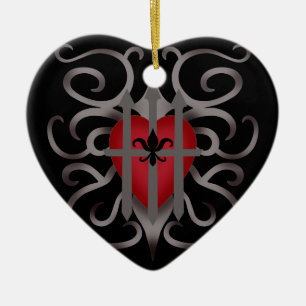 Gothic romance imprisoned heart Valentine's day Ceramic Ornament