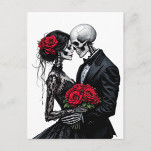 Gothic Romance Lovers Wedding Art Postcard