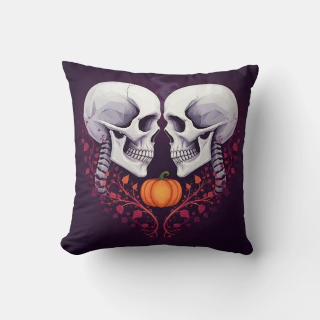 Gothic Romance Skull Art  Throw Pillow (Front)