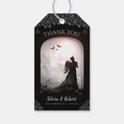 Gothic Romance Thank You Custom Gift Tag