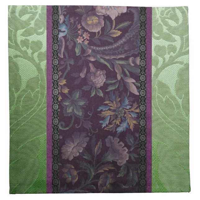 Gothic Romance: Victorian Elegance Green & Purple Cloth Napkin (Front)