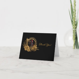 Gothic Romance Wedding Letterpress Thank You Card