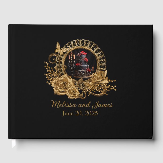 Gothic Romance Wedding Reception Guest Book (Front)