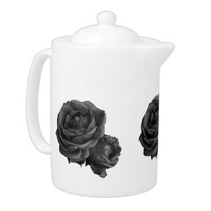 Gothic Romantic Black Roses Teapot