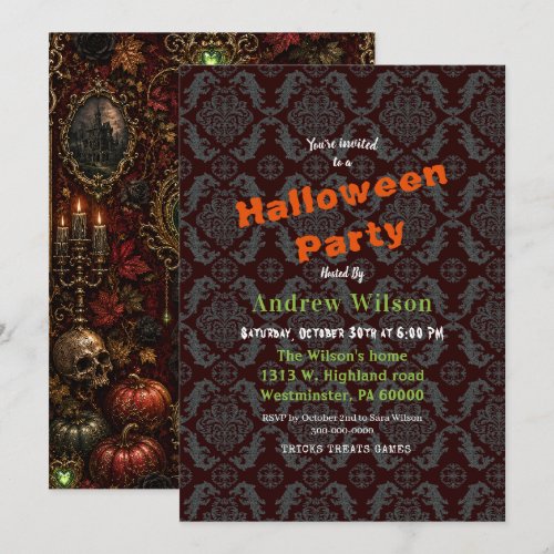 Gothic Romantic Halloween Invitation