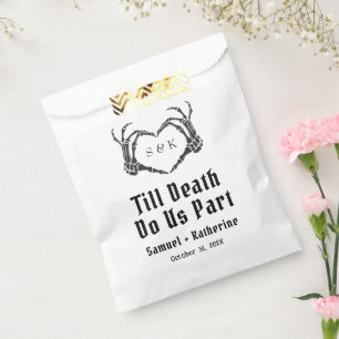Gothic Romantic Skeleton Hand Halloween Wedding Favor Bag