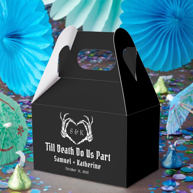 Gothic Romantic Skeleton Hand Halloween Wedding Favor Boxes (Party)