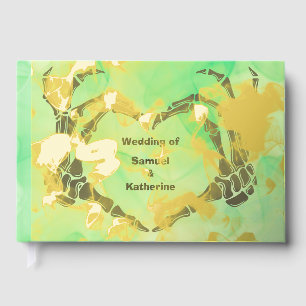Gothic Romantic Skeleton Hand Halloween Wedding Foil Guest Book