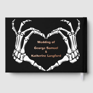 Gothic Romantic Skeleton Hand Halloween Wedding Foil Guest Book