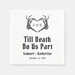 Gothic Romantic Skeleton Hand Halloween Wedding Napkins