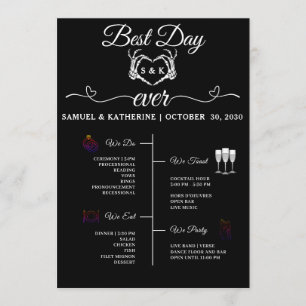 Gothic Romantic Skeleton Hand Halloween Wedding Program