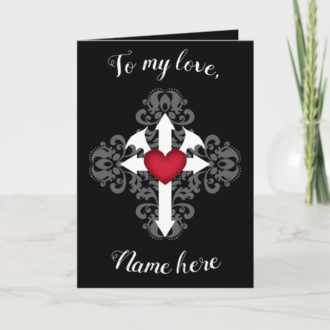Gothic romantic Valentine Holiday Card (Front)