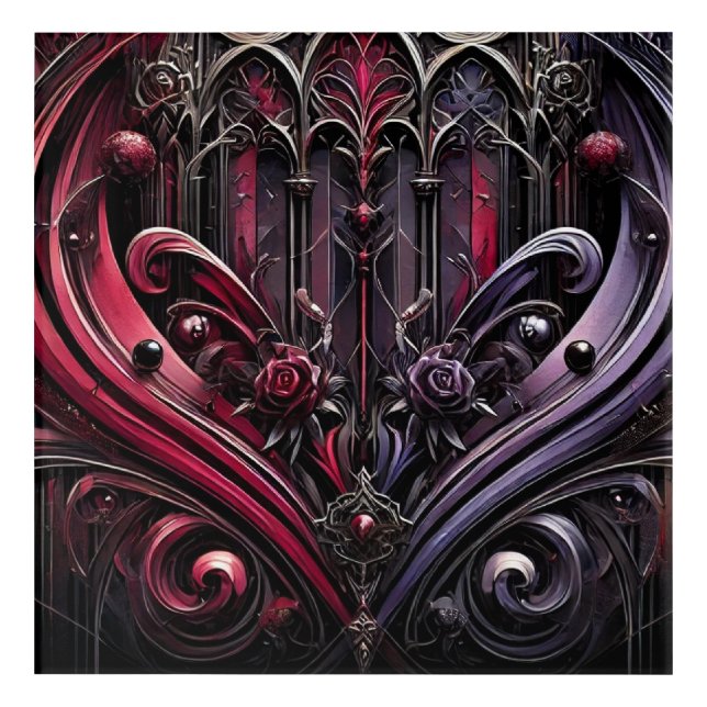 Gothic Rose Acrylic Wall Art (Front)