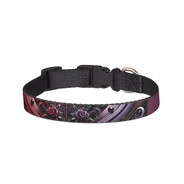 Gothic Rose Adjustable Dog Collar (Front)