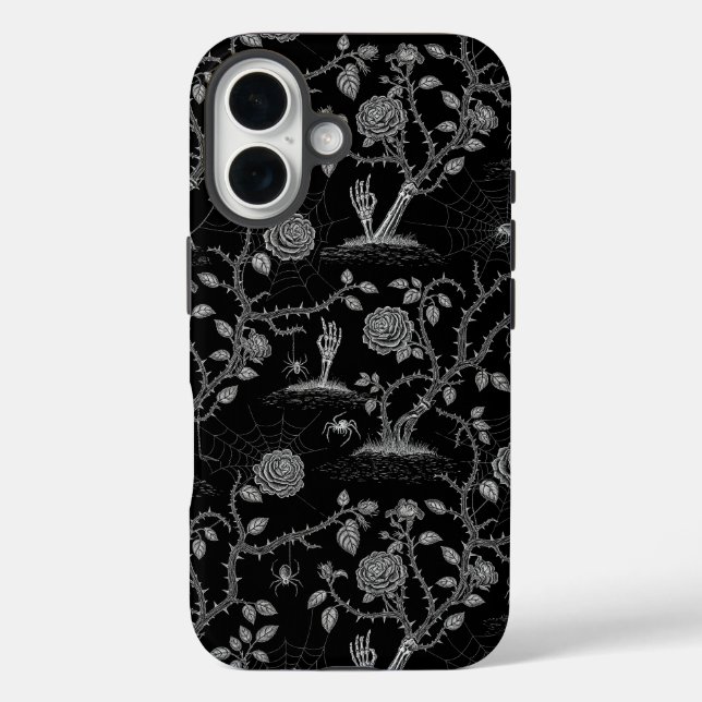 Gothic Rose and Bone Pattern Case-Mate iPhone Case (Back)