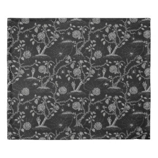 Gothic Rose and Bone Pattern Duvet Cover